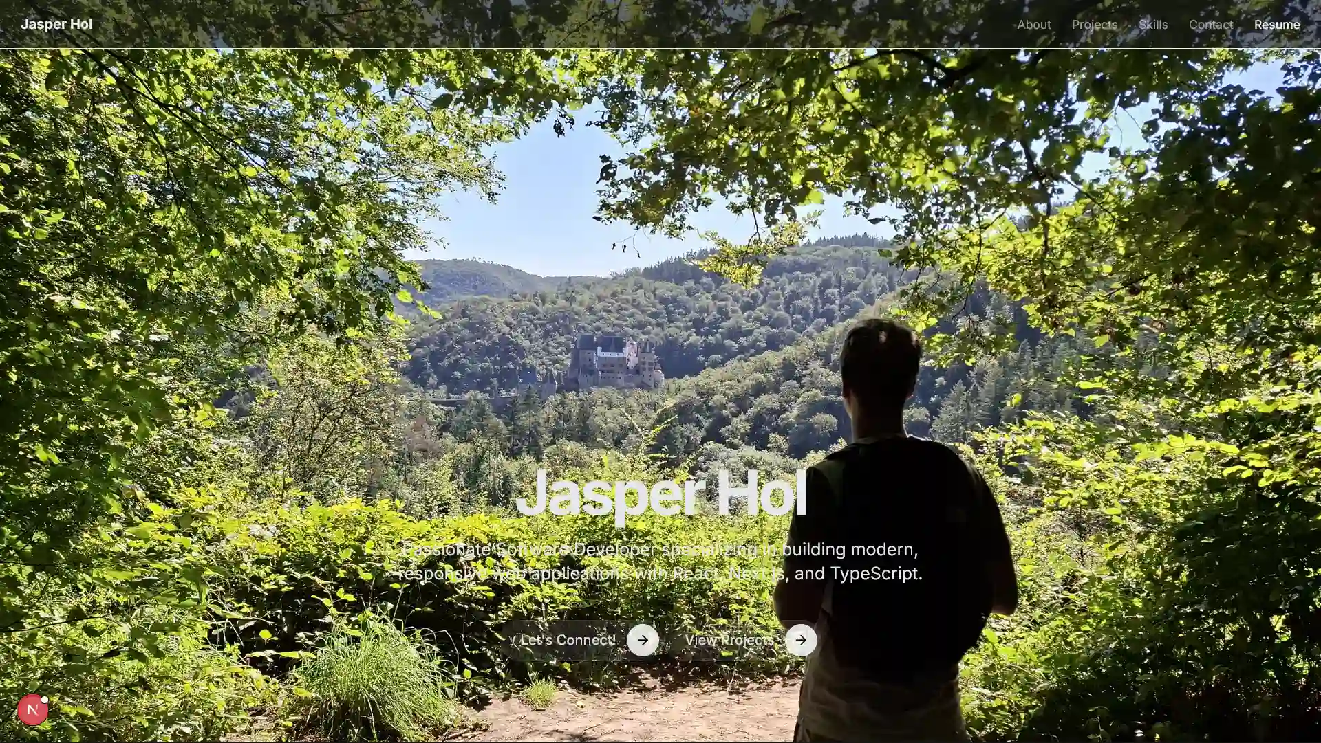 Screenshot 1 of Portfolio Website (This one!)